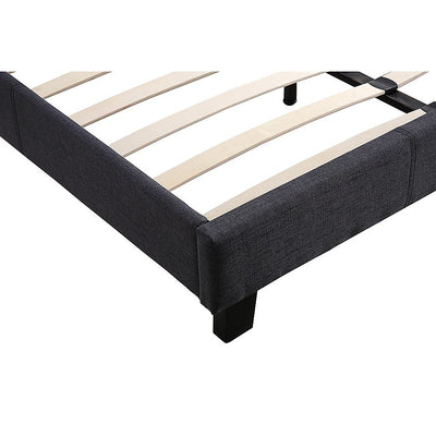 Double Linen Fabric Bed Frame Grey