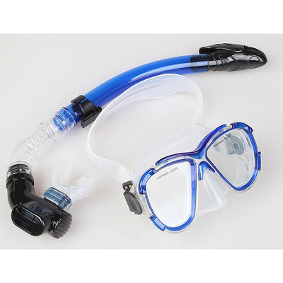 Adult Snorkeling Swimming Diving Mask & Snorkel - Quality Tempered Glass