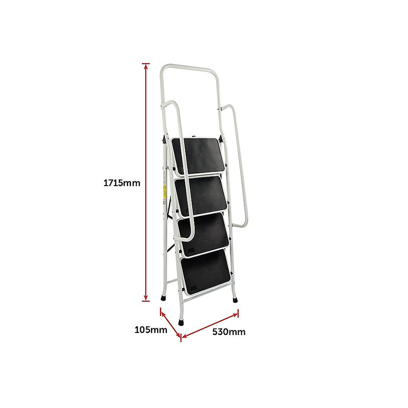 Foldable Non Slip 4 Step Steel Ladder