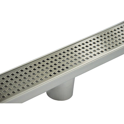 900mm Bathroom Shower Stainless Steel Grate Drain w/Centre outlet Floor Waste Square Pattern