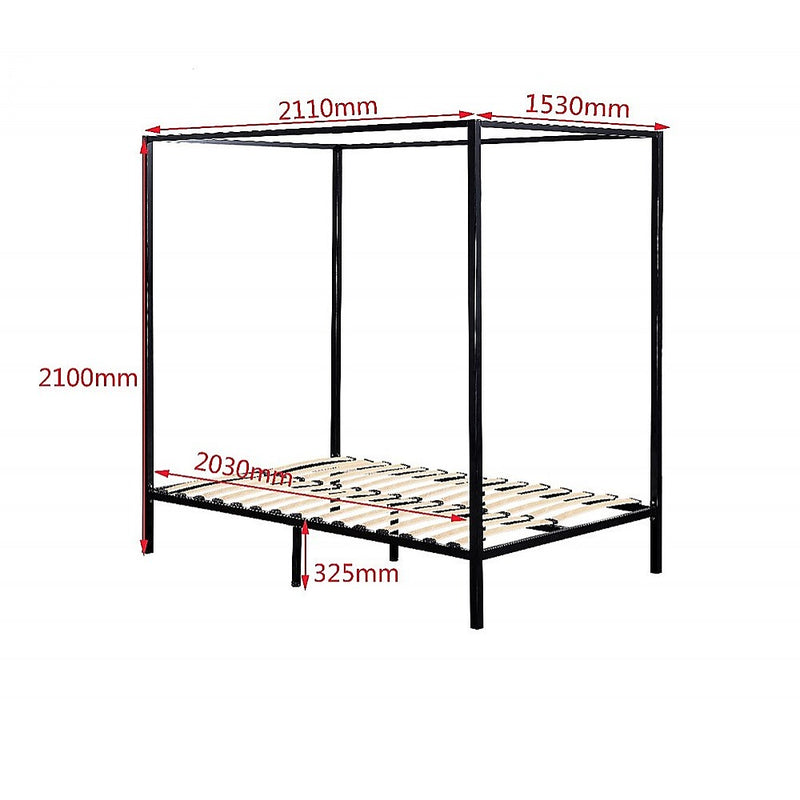 4 Four Poster Queen Bed Frame