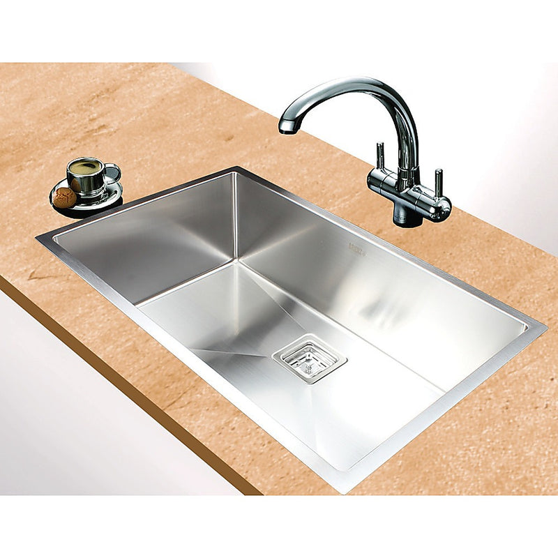 810x505mm Handmade 1.5mm Stainless Steel Undermount / Topmount Kitchen Sink with Square Waste