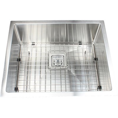 550x455mm Handmade 1.5mm Stainless Steel Undermount / Topmount Kitchen Sink with Square Waste