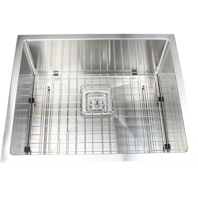 550x455mm Handmade 1.5mm Stainless Steel Undermount / Topmount Kitchen Sink with Square Waste