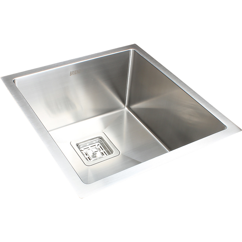 430x455mm Handmade 1.5mm Stainless Steel Undermount / Topmount Kitchen Sink with Square Waste