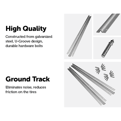 Sliding Gate Hardware Accessories Kit - 2m Track