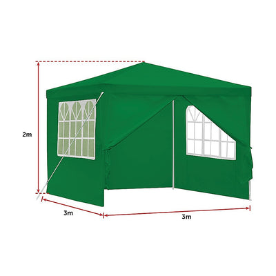 3x3m Gazebo Outdoor Marquee Tent Canopy Green