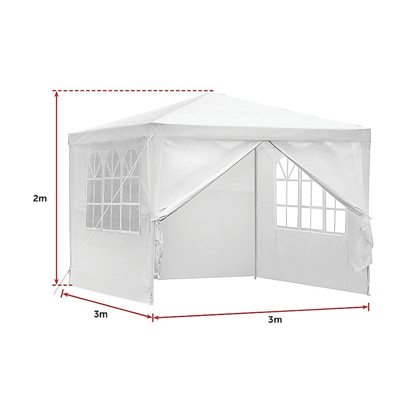 3x3m Gazebo Outdoor Marquee Tent Canopy White