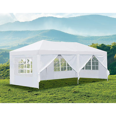 3x6m Gazebo Outdoor Marquee Tent Canopy White