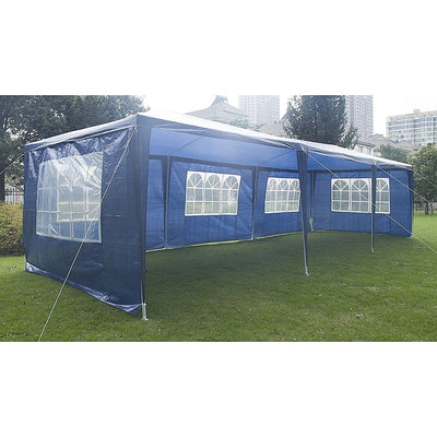 3x9m Wedding Outdoor Gazebo Marquee Tent Canopy Blue