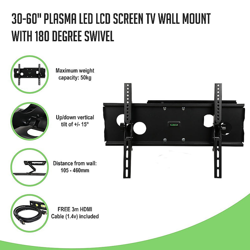 30-60" Plasma LED LCD Screen TV Wall Mount with 180 degree Swivel