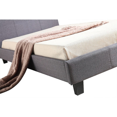 King Single Linen Fabric Bed Frame Grey