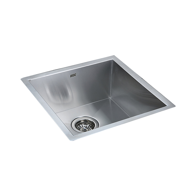 440x440mm Handmade Stainless Steel Undermount / Topmount Kitchen Laundry Sink with Waste