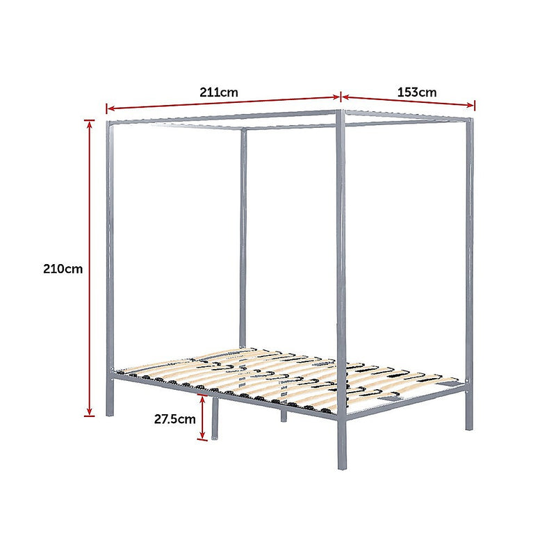 4 Four Poster Queen Bed Frame