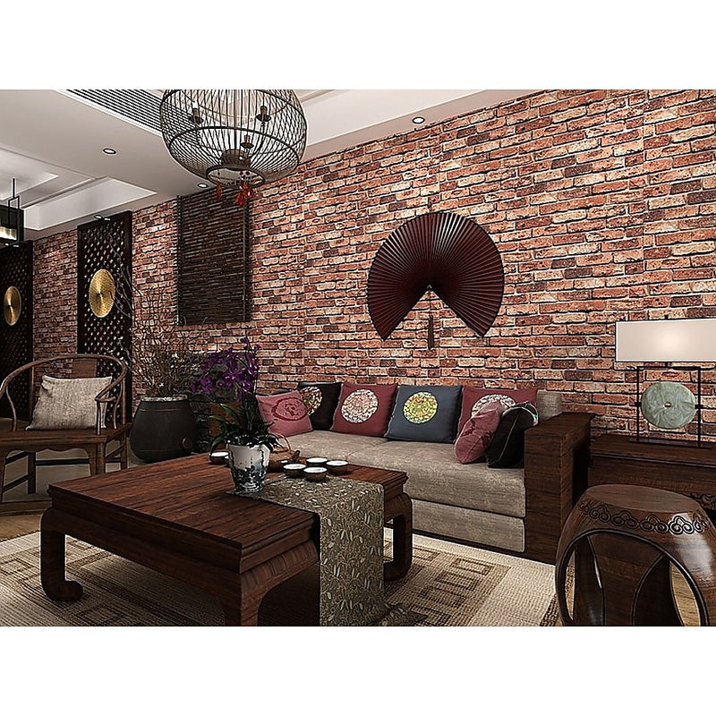 10m 3D Red Brick Print Theme Wallpaper