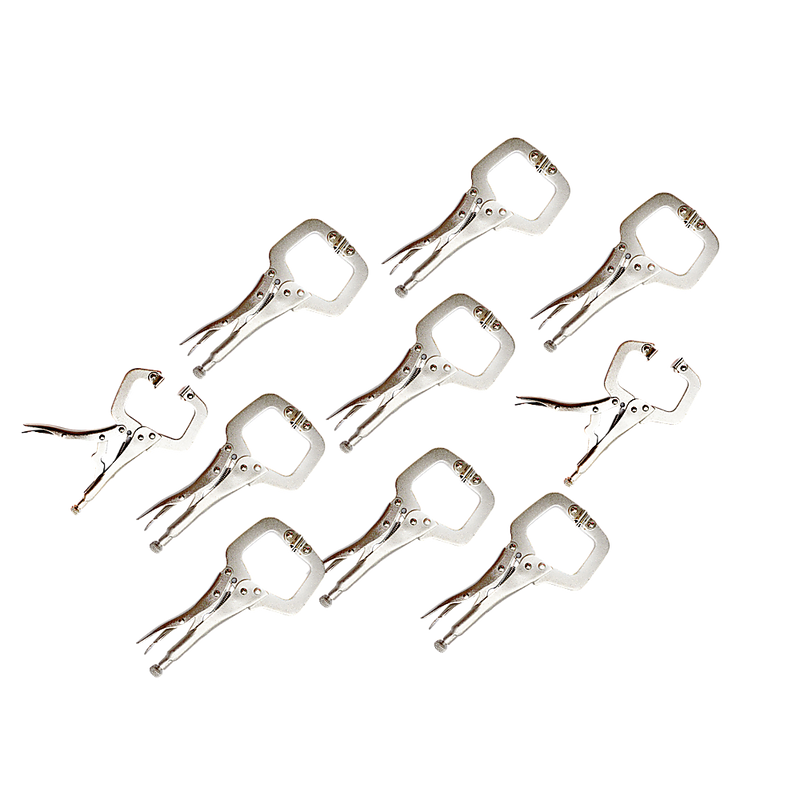 10pc Heavy Duty Steel C-Clamps 6" Mig Welding Locking Plier Vice Grip