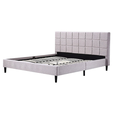 King Linen Fabric Deluxe Bed Frame Beige