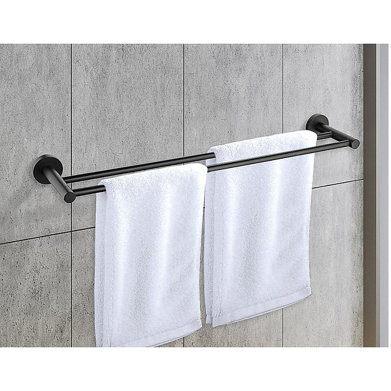 Single Classic Towel Bar Rail Bathroom Electroplated Matte Black Finish