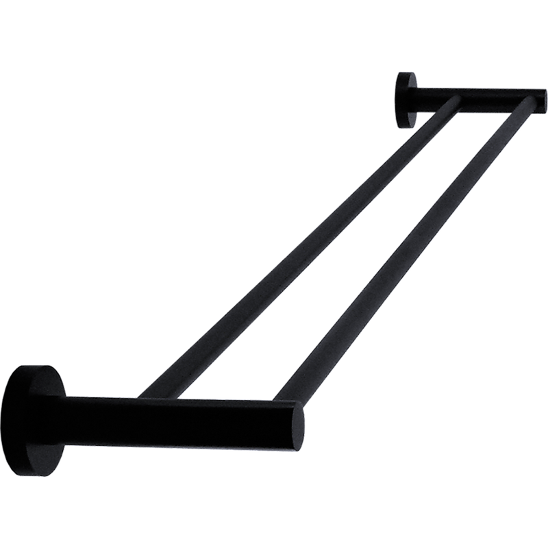 Single Classic Towel Bar Rail Bathroom Electroplated Matte Black Finish