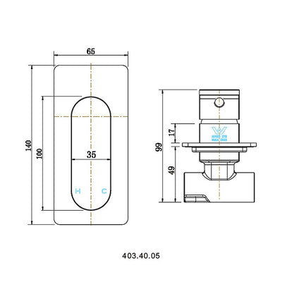 Shower Bath Mixer Tap WATERMARK Approved Electroplated Matte Black