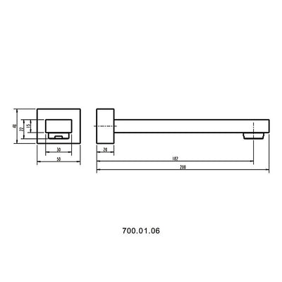 200mm Bath Safety Spout Electroplated Matte Black Finish