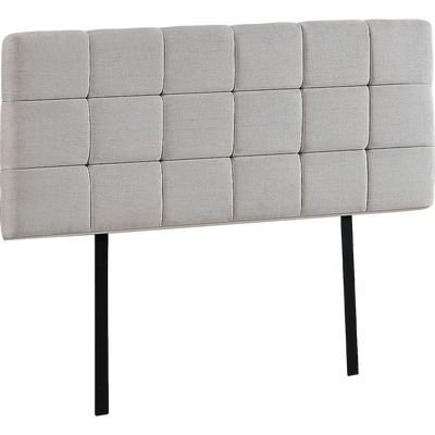 Linen Fabric Double Bed Deluxe Headboard Bedhead - Beige