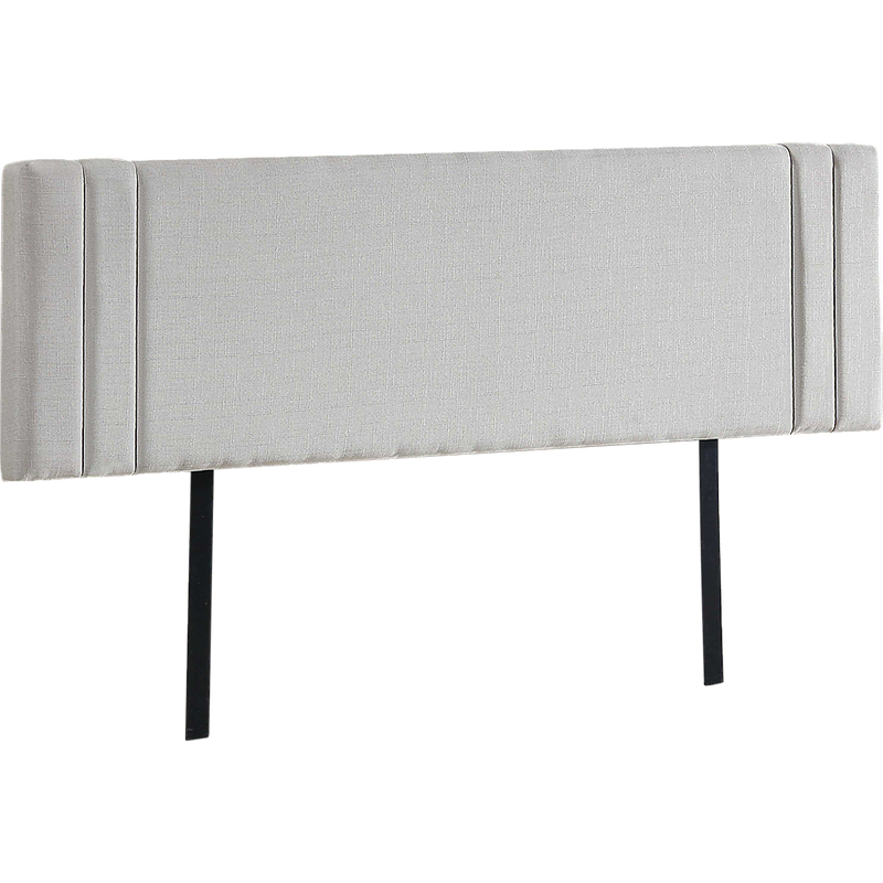 Linen Fabric King Bed Deluxe Headboard Bedhead - Beige