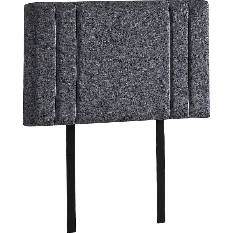 Linen Fabric Single Bed Deluxe Headboard Bedhead - Grey