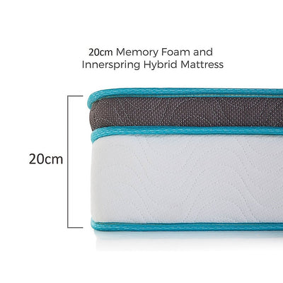 Palermo King 20cm Memory Foam and Innerspring Hybrid Mattress