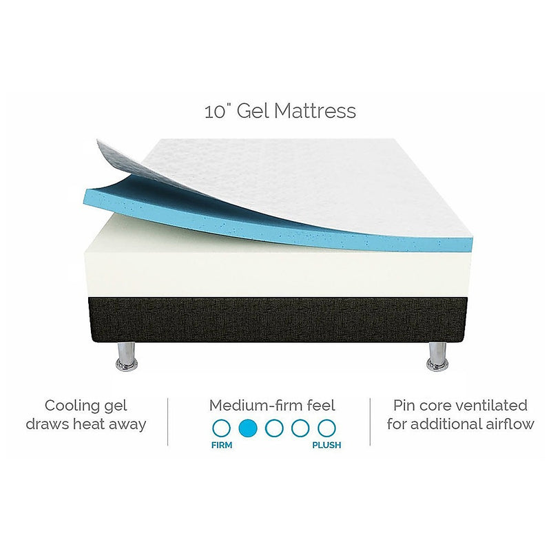 Palermo Queen 25cm Gel Memory Foam Mattress - Dual-Layered - CertiPUR-US Certified