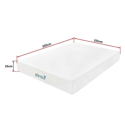 Palermo Queen 25cm Gel Memory Foam Mattress - Dual-Layered - CertiPUR-US Certified