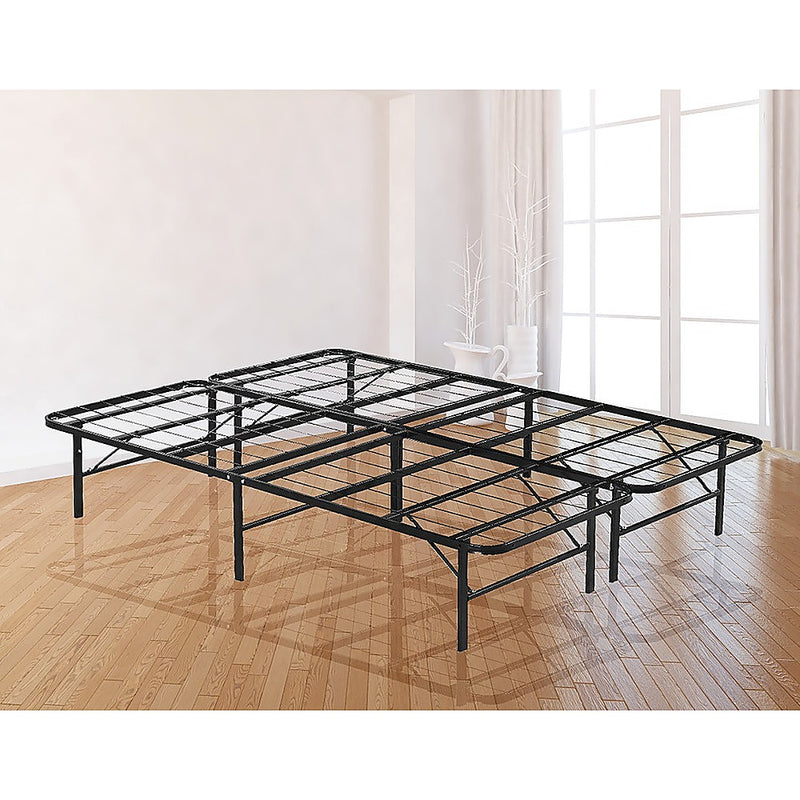 Queen Folding Metal Bed Frame Storage Platform Mattress Base