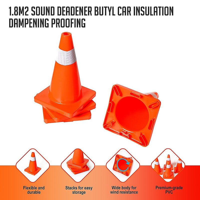 4pcs 45cm Road Traffic Cones Reflective Overlap Parking Emergency Safety Cone