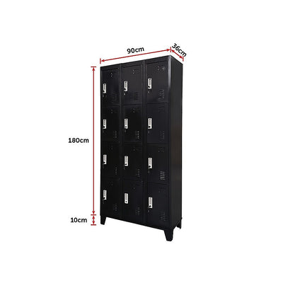 Twelve-Door Office Gym Shed Storage Locker