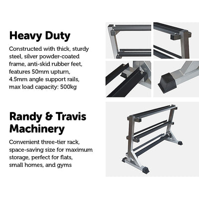 3 Tier Dumbbell Rack for Dumbbell Weights Storage