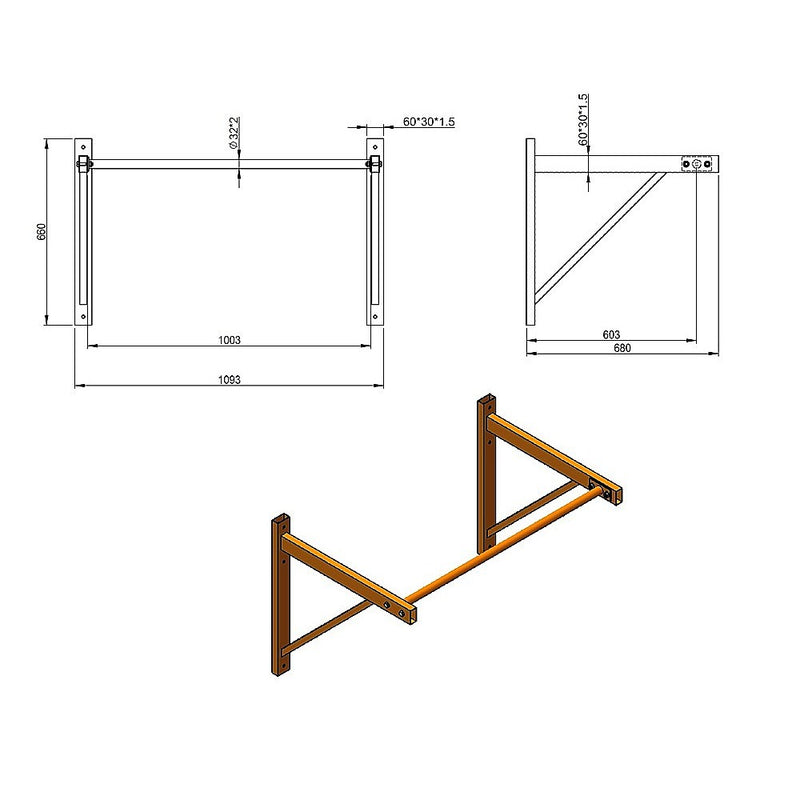 Wall Mounted Pull Up Bar