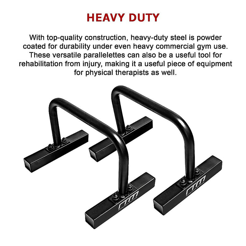 Steel Parallette Bars Push Up & Dip Workouts