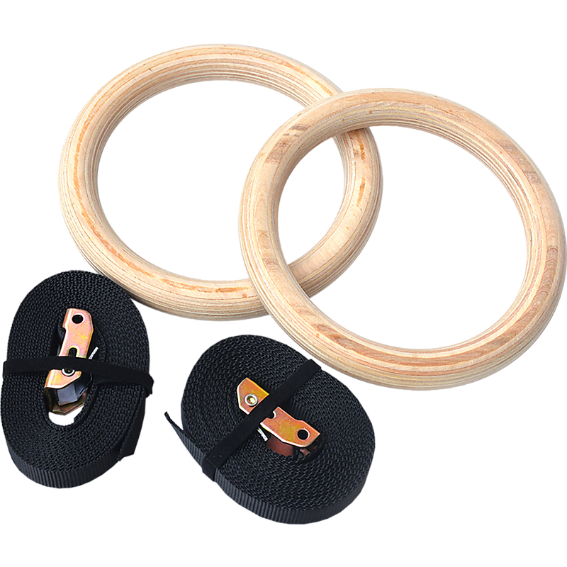 Wooden Gymnastic Rings Olympic Gym Strength Training