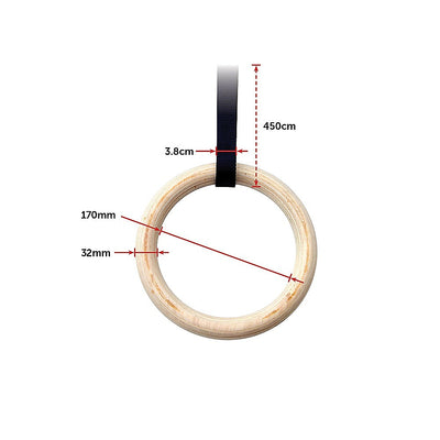 32mm Wooden Gymnastic Rings Olympic Gym Rings Strength Training