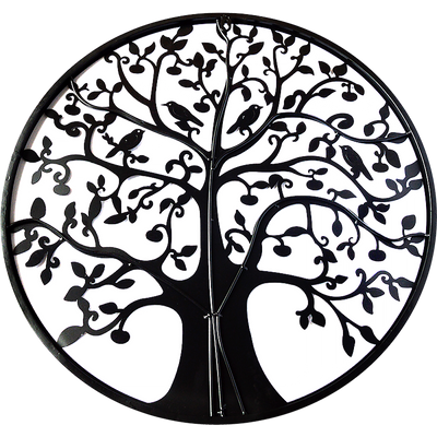 Black Tree of Life Wall Art Hanging Metal Iron Sculpture Garden 60cm