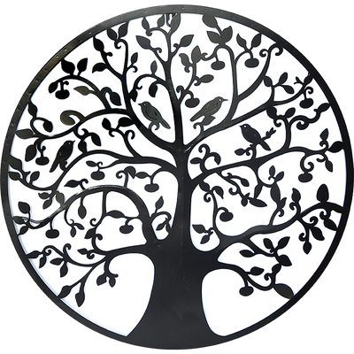 Black Tree of Life Wall Art Hanging Metal Iron Sculpture Garden 60cm