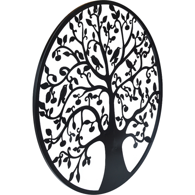 Black Tree of Life Wall Art Hanging Metal Iron Sculpture Garden 60cm