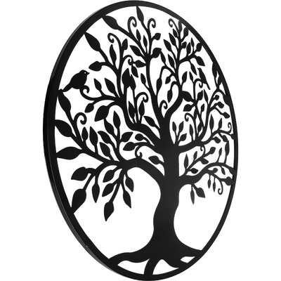 Black Tree of Life Wall Art Hanging Metal Iron Sculpture Garden 99cm