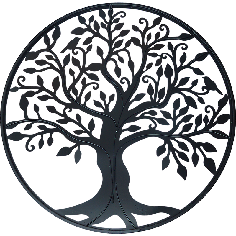 Black Tree of Life Wall Art Hanging Metal Iron Sculpture Garden 99cm