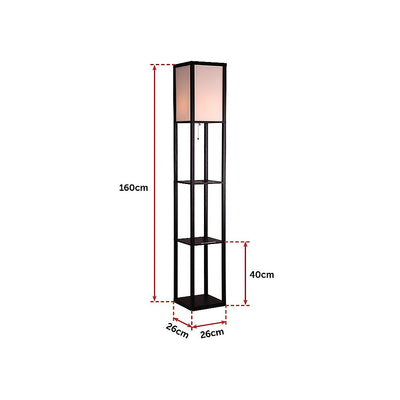 Shelf Floor Lamp - Shade Diffused Light Source with Open-Box Shelves