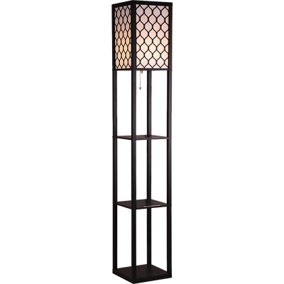 Shelf Floor Lamp - Shade Diffused Light Source with Open-Box Shelves