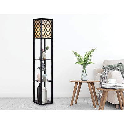 Shelf Floor Lamp - Shade Diffused Light Source with Open-Box Shelves