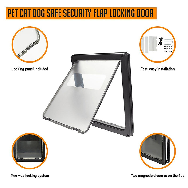 Pet Cat Dog Safe Security Flap Locking Door