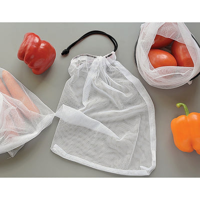 Reusable Produce Bags Fruit & Vegetable Shop Grocery Fridge Eco Mesh 8 Pack