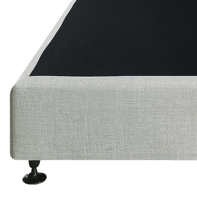 Palermo Queen Ensemble Bed Base Platinum Light Grey Linen Fabric